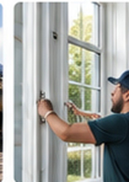Window installer at work